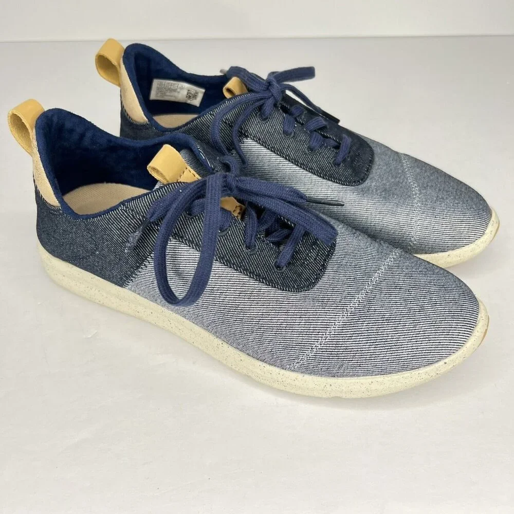 TOMS Cabrillo Women’s Size 8.5 Comfortable Blue on Blue Casual Lace-Up Shoes